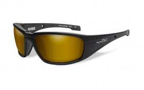 Wiley X Boss Polarized Amber Gold Mirror Mate Black Frame
