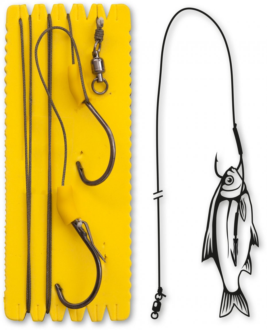 Black Cat Bouy and Boat Ghost Double Hook Rig 100kg 1.40m