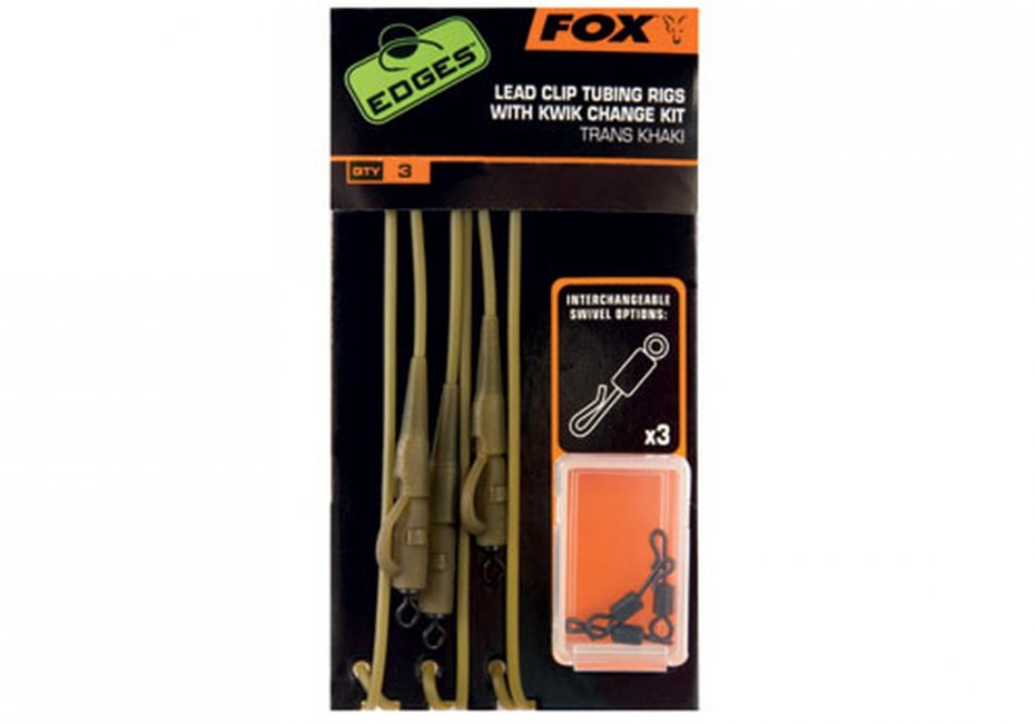 Fox Edges Trans Khaki Tubing Leadclip Rigs