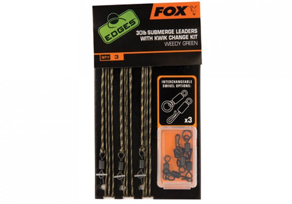 Fox Edges Brown Submerge 35lb leaders Kwik Change