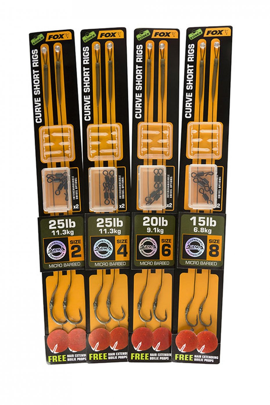 Fox Edges Armapoint Curve short rigs green 20lb 6