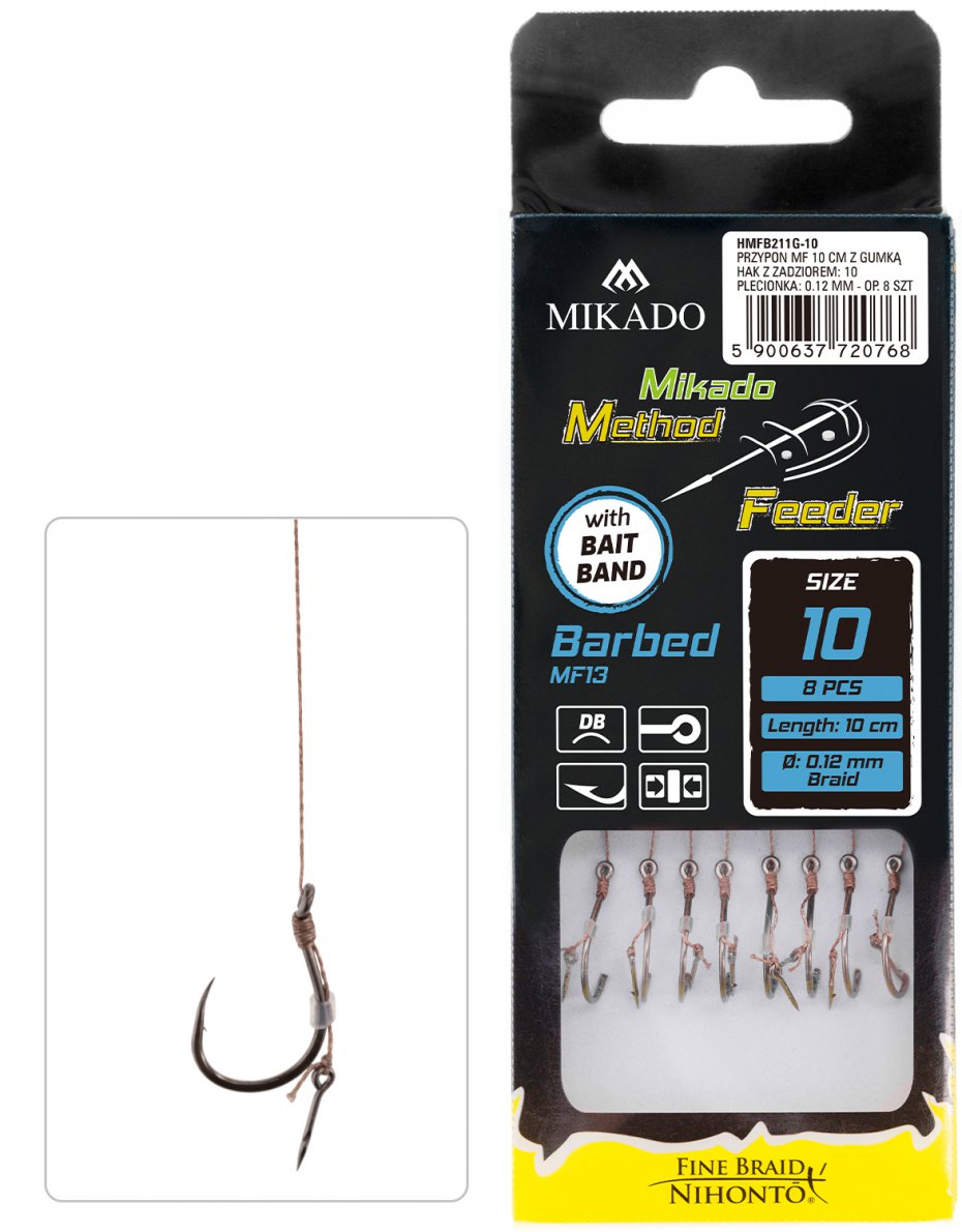 Z IGŁĄ nr 4 plecionka 0.16mm 10cm 8szt