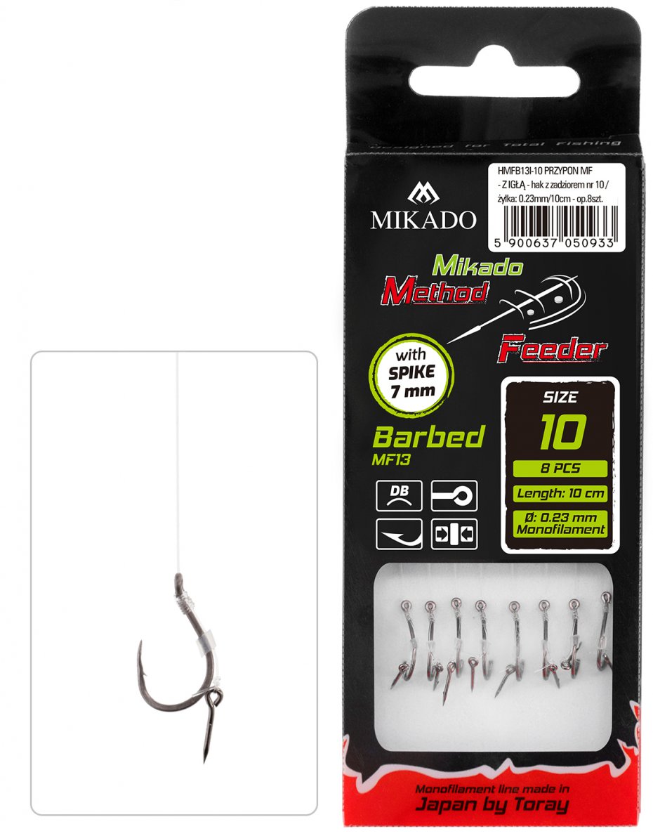 Z IGŁĄ nr 6 żyłka 0.25mm 10cm 8szt