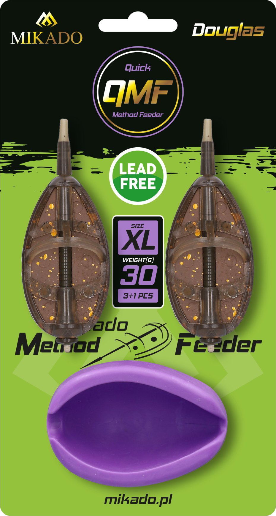 KOSZYCZEK - METHOD FEEDER "DOUGLAS" Q.M.F. SET XL KOMPLET - 2x30g + FOREMKA - op.1kpl.