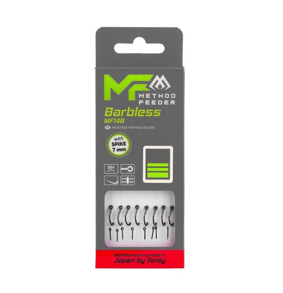 PRZYPON MF - Z IGŁĄ - hak bez zadziora nr 12 / żyłka: 0.20mm/10cm - op.8szt.