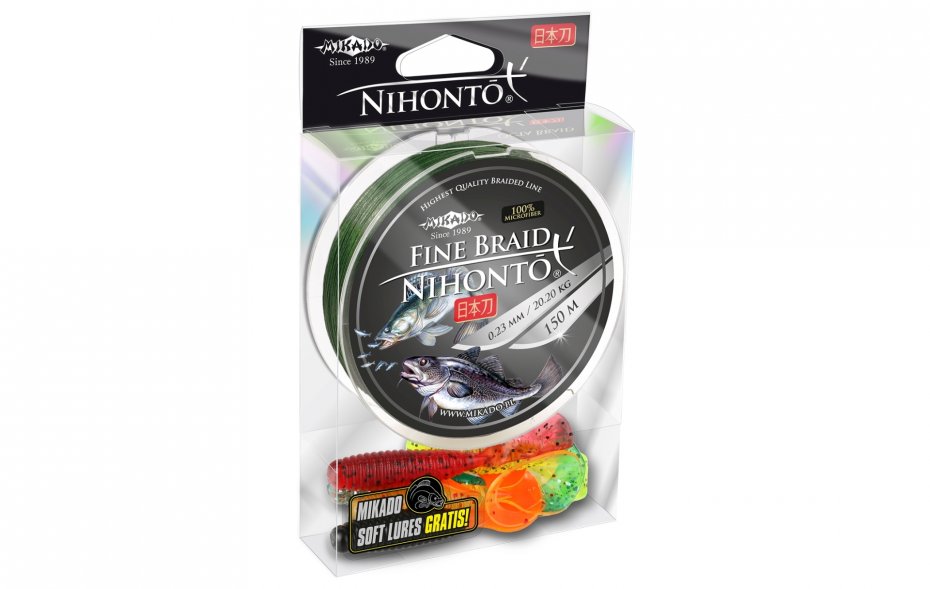 Mikado Nihonto Fine Braid 0.25 Green 150m+Gratis