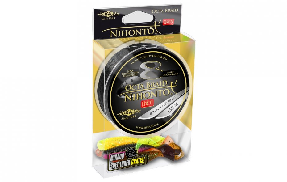 Mikado Nihonto Octa Braid 0.16 Black 150m+Gratis