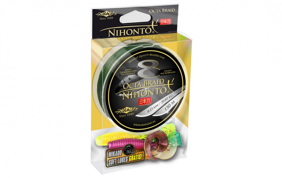 Mikado Nihonto Octa Braid 0.18 Green 150m+Gratis
