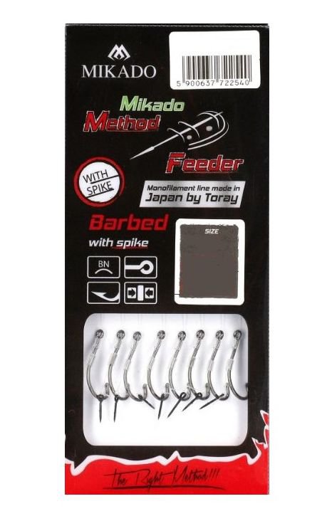 PRZYPON METHOD FEEDER - Z IGŁĄ - hak z zadziorem nr 10 / żyłka: 0.23mm/10cm