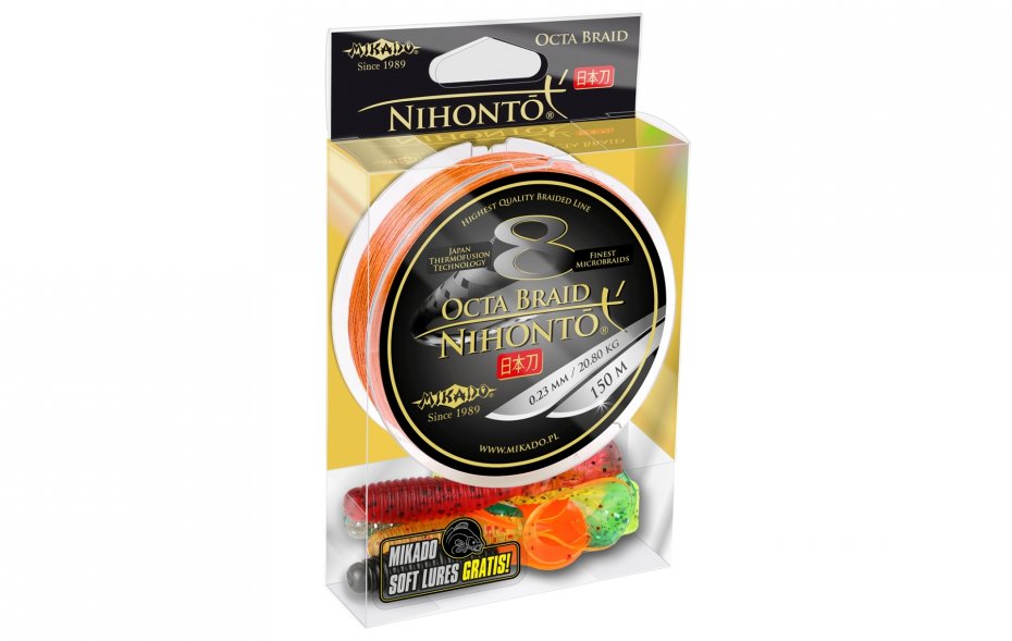 Mikado Nihonto Octa Braid 0.18 Orange 150m+Gratis