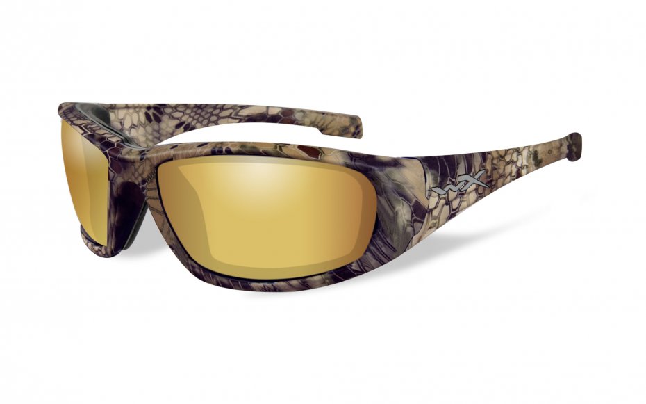 Wiley X Boss Polarized Amber Gold Mirror Kryptek Frame