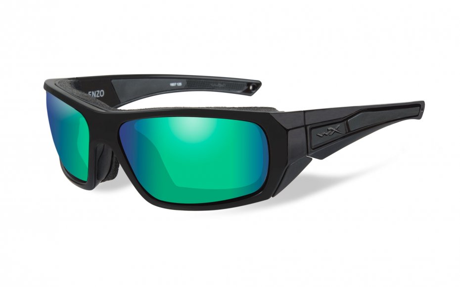 Wiley X Enzo Polarized Emerald Mirror Matte Black Frame