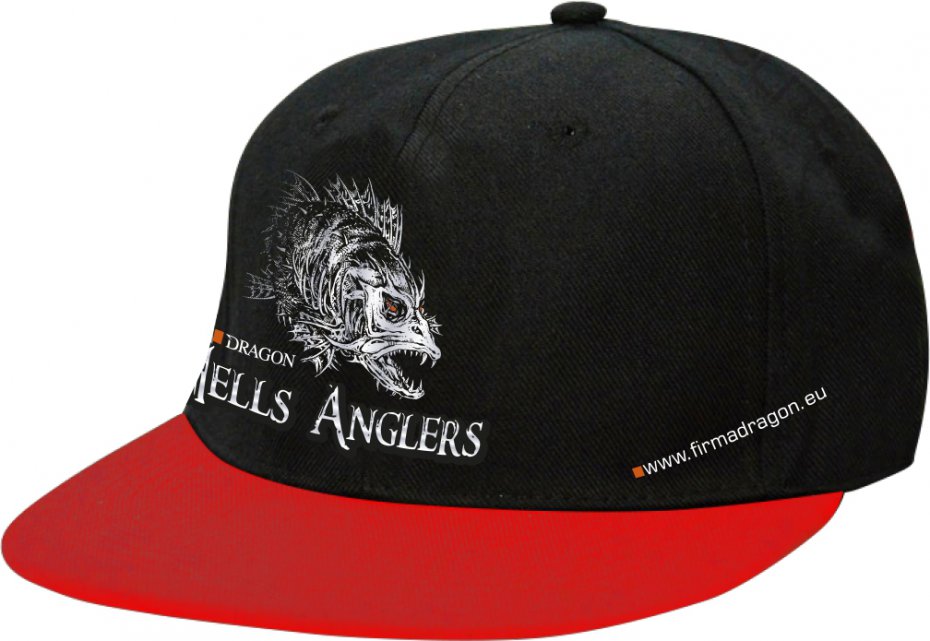 Dragon Czapka Hells Anglers Sandacz Czarno-Czerwona