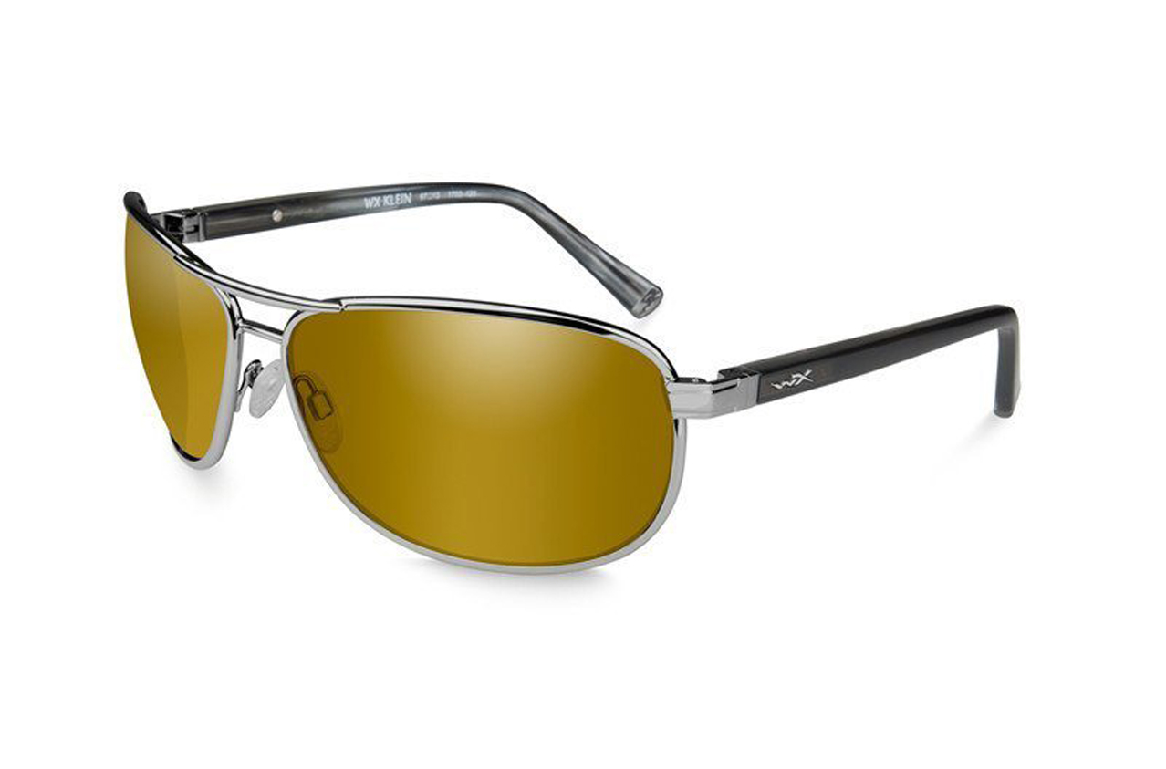 Wiley X Klein Polarized Gold Mirror Amber Lens Frame Gunme