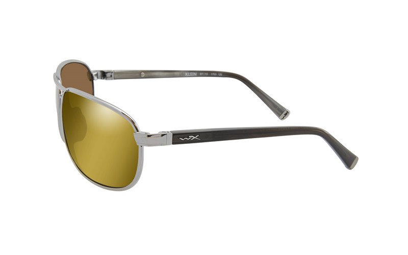 Wiley X Klein Polarized Gold Mirror Amber Lens Frame Gunme — zdjęcie 2