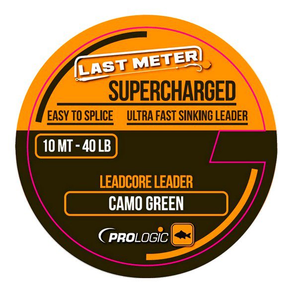 Supercharged Leadcore Leader 10m 40lbs Camo Green