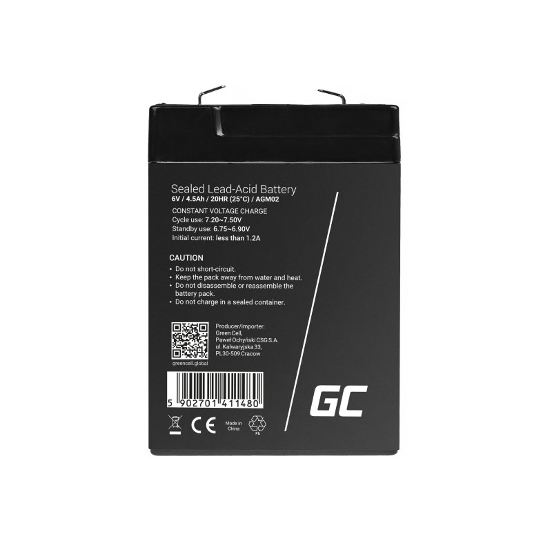 Akumulator AGM Green Cell 6V 5Ah — zdjęcie 2