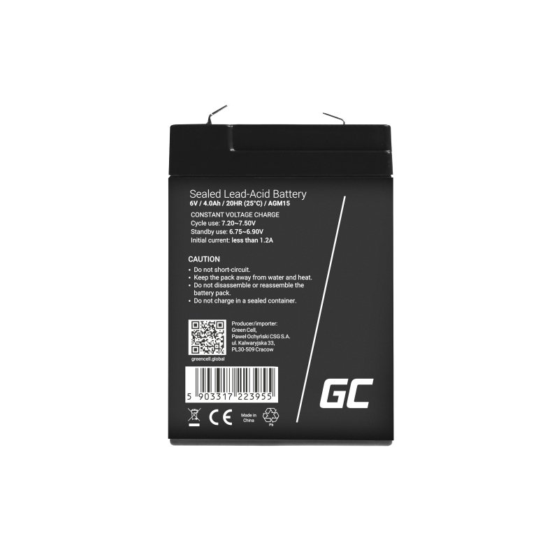 Akumulator AGM VRLA Green Cell 6V 4Ah