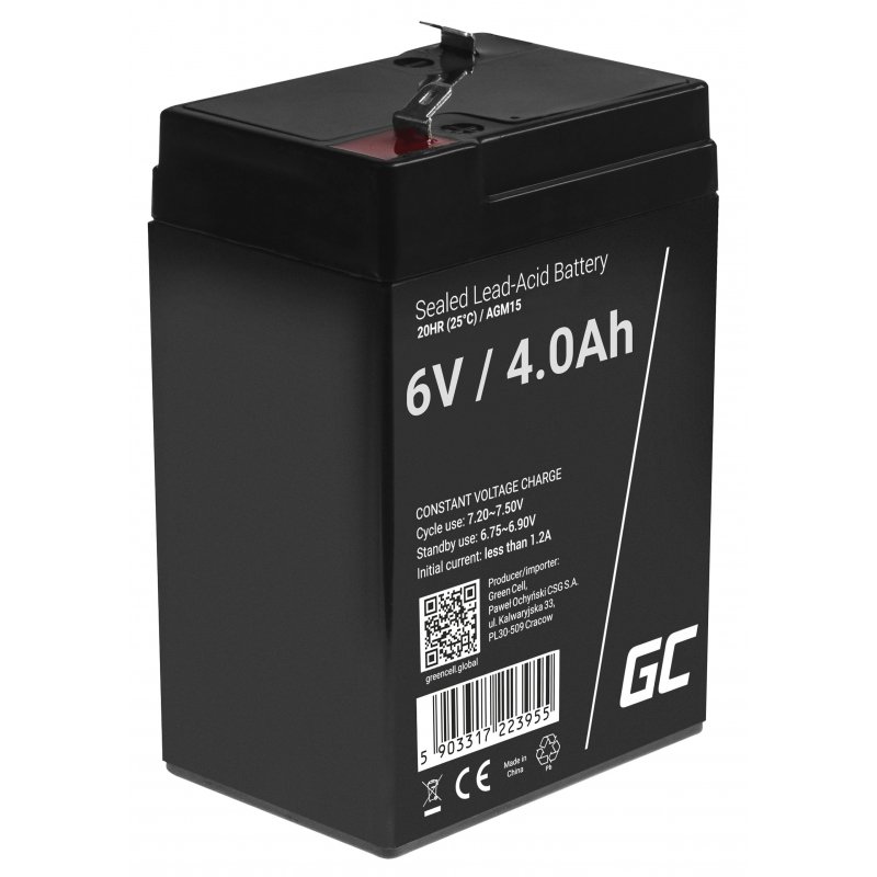 Akumulator AGM VRLA Green Cell 6V 4Ah — zdjęcie 3