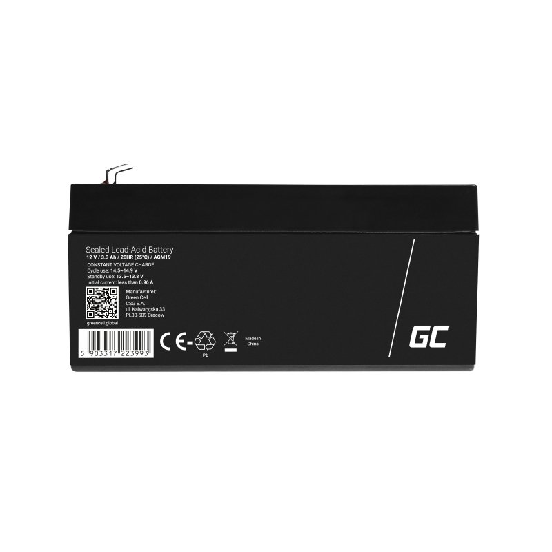 Akumulator AGM VRLA Green Cell 12V 3.3Ah — zdjęcie 2