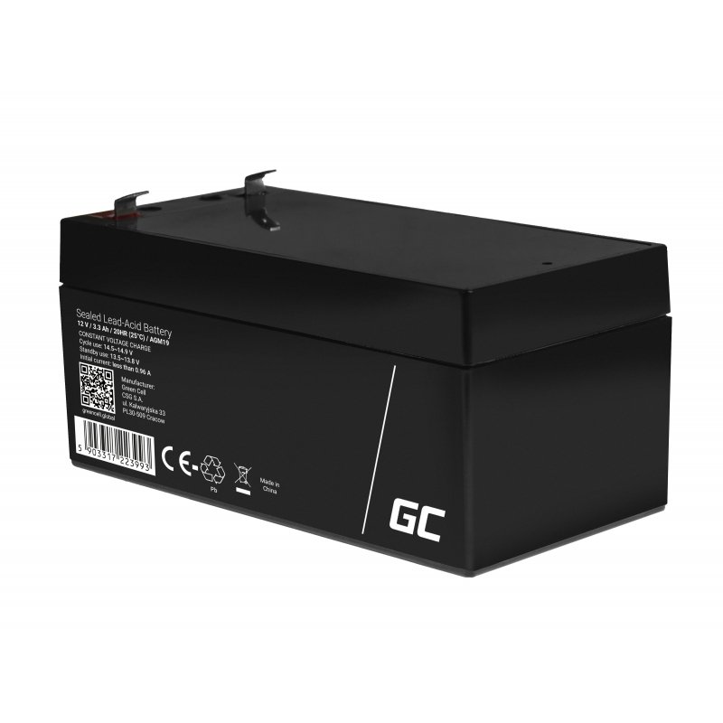 Akumulator AGM VRLA Green Cell 12V 3.3Ah — zdjęcie 3