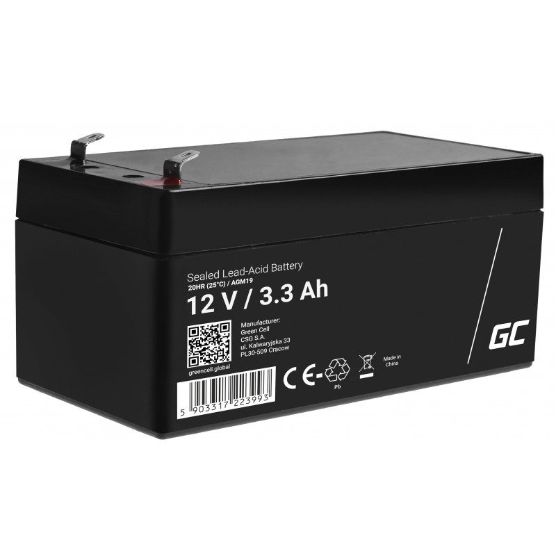 Akumulator AGM VRLA Green Cell 12V 3.3Ah