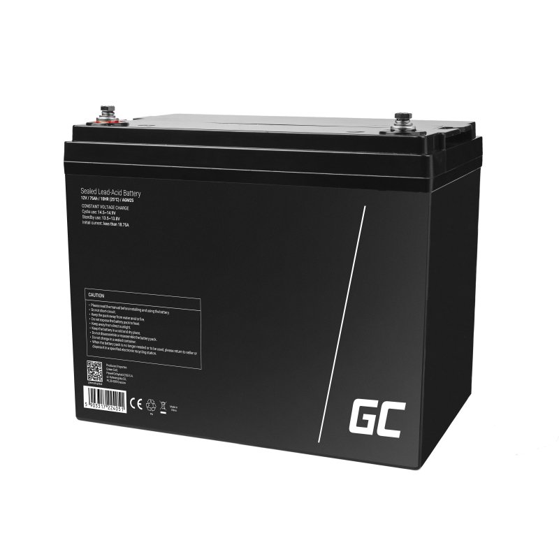 Akumulator AGM VRLA Green Cell 12V 75Ah — zdjęcie 2