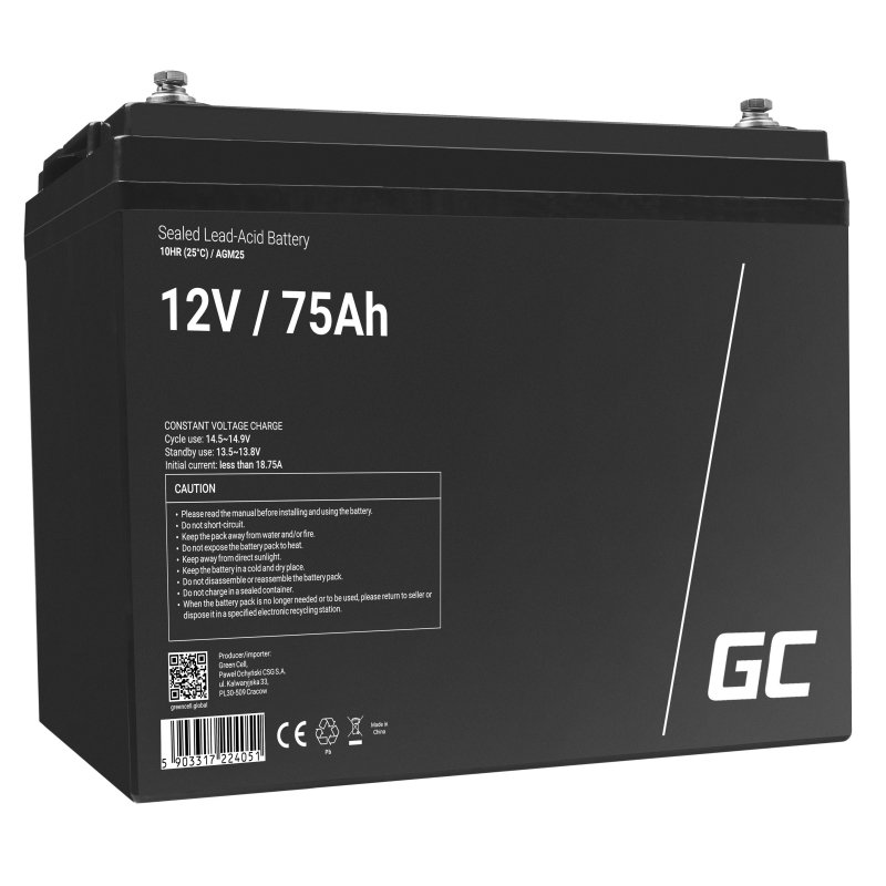Akumulator AGM VRLA Green Cell 12V 75Ah
