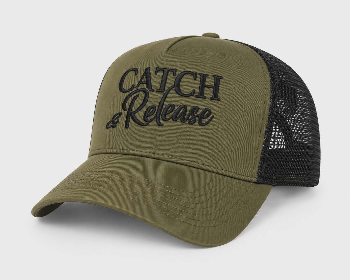 Czapka z daszkiem trucker z haftem - Catch and Release — zdjęcie katalogowe 2