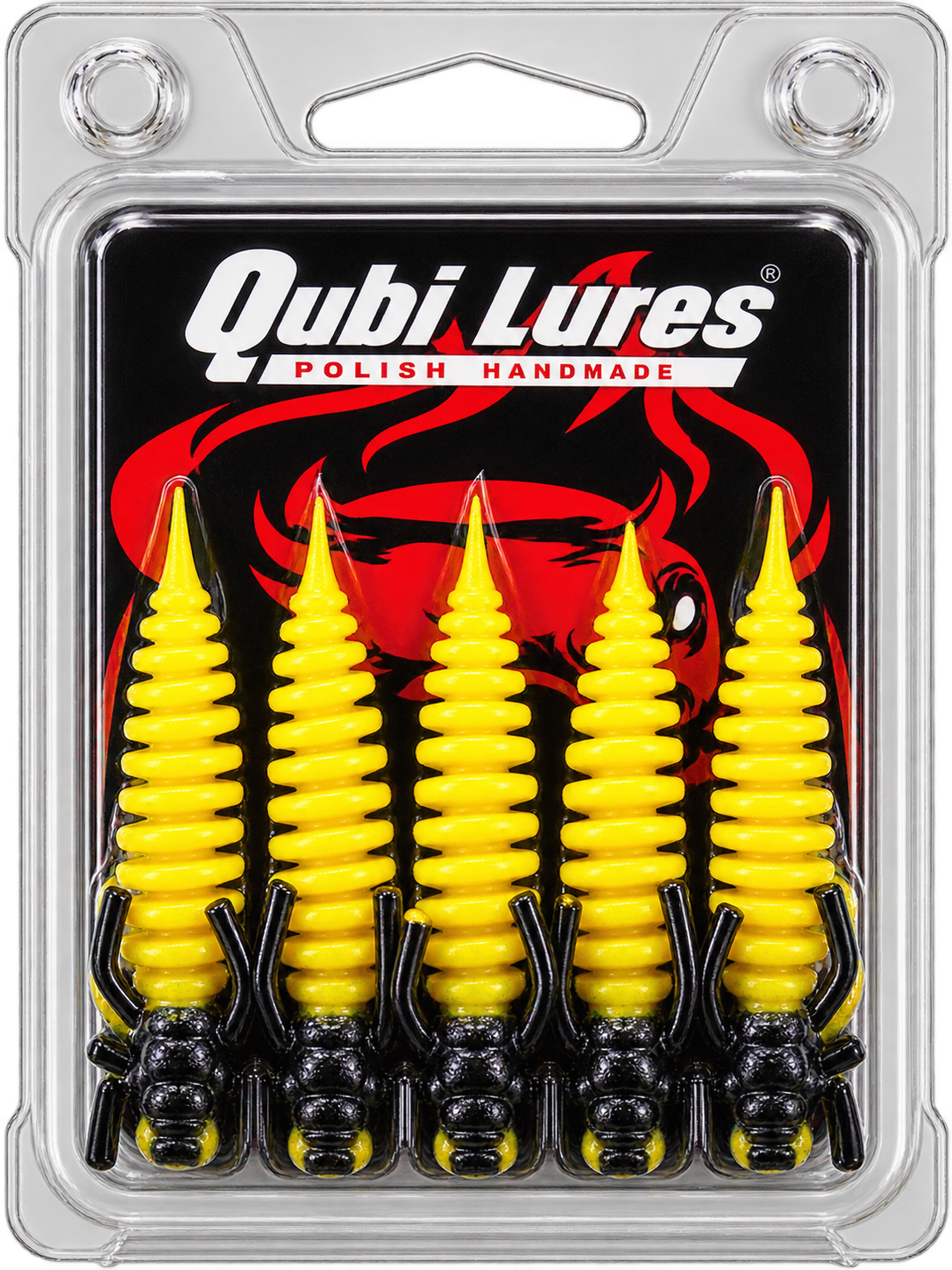Larva BigFatBug 5cm opakowanie 5szt CZARNO-ŻÓŁTY — zdjęcie oferty 1