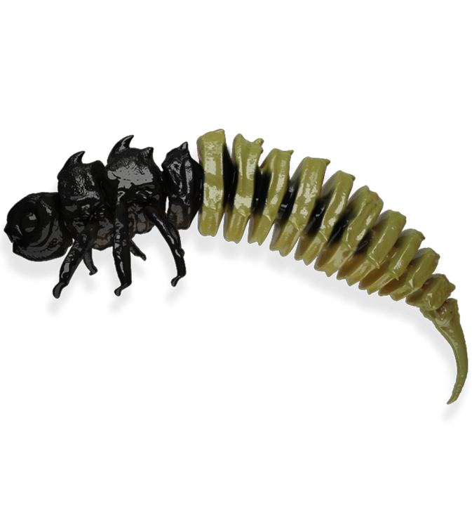 Larva BigFatBug 5cm opakowanie 5szt CZARNO-ŻÓŁTY