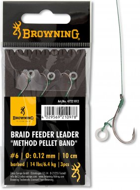 Browning Feeder Leader Method Pellet Band brazowy 0.14mm 10cm 4