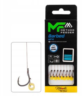 PRZYPON MF - MF14 Z GUMKĄ - hak z zadziorem nr 12 / plecionka: 0.12mm/10cm - op.8szt.