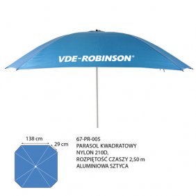 Parasol wędkarski kwadratowy, 2,5m VDE-Robinson