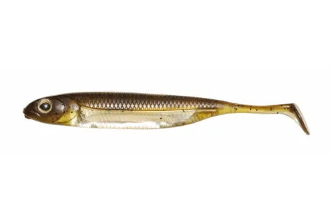 Fisharrow Flash J Shad 4" Green Pumpkin/Silver #01
