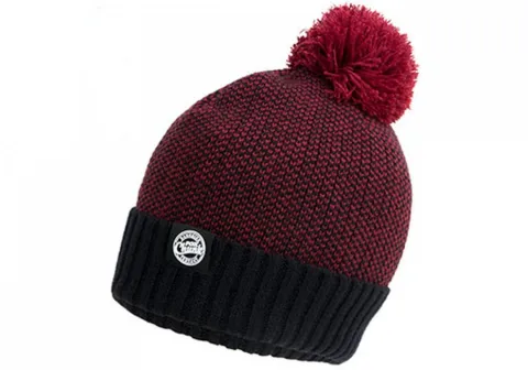 Fox Chunk Burgundy Black Bobble Hat — zdjęcie 5