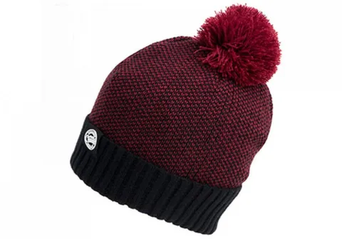 Fox Chunk Burgundy Black Bobble Hat — zdjęcie 3