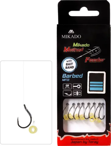 PRZYPON MF - Z GUMKĄ - hak z zadziorem nr 10 / żyłka: 0.20mm/10cm - op.8szt.