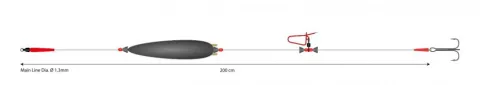 ADJUSTABLE COMBI RIG WITH RATTLE 20g/200cm/100kg - kotwica: 3/0