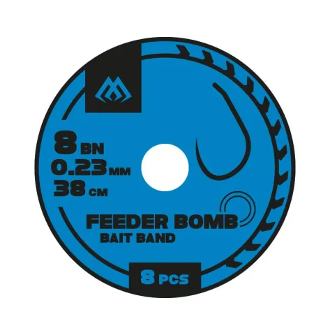 PRZYPON FEEDER BOMB - Z GUMKĄ - hak bez zadziora nr 10 / żyłka: 0.20mm/38cm - op.8szt.