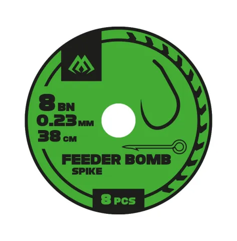 PRZYPON FEEDER BOMB - Z IGŁĄ - hak bez zadziora nr 12 / żyłka: 0.18mm/38cm - op.8szt.