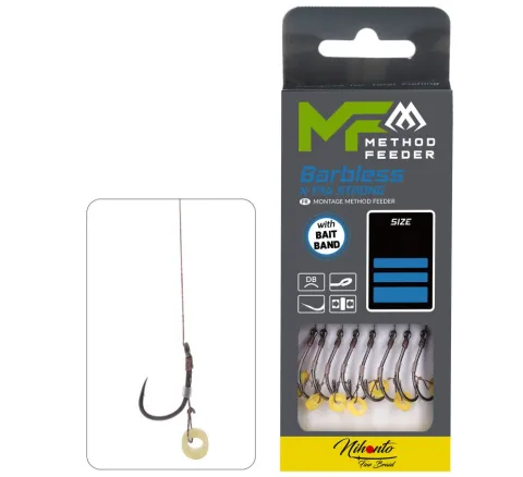 PRZYPON MF - Z GUMKĄ - hak bez zadziora nr 10 DB / plecionka: 0.12mm/10cm - op.8szt.