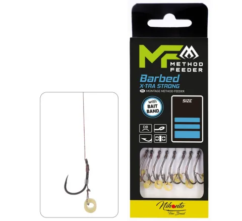 PRZYPON MF - Z GUMKĄ - hak z zadziorem nr 10 DB / plecionka: 0.12mm/10cm - op.8szt.