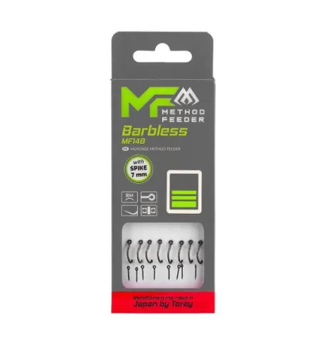 PRZYPON MF - Z IGŁĄ - hak bez zadziora nr 12 / żyłka: 0.20mm/10cm - op.8szt.