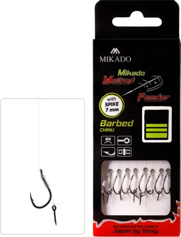 PRZYPON MF - Z IGŁĄ - hak z zadziorem nr 14 / żyłka: 0.20mm/10cm - op.8szt.