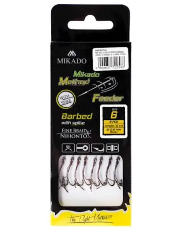 PRZYPON METHOD FEEDER - Z IGŁĄ - hak z zadziorem nr 10 / plecionka: 0.12mm/10cm