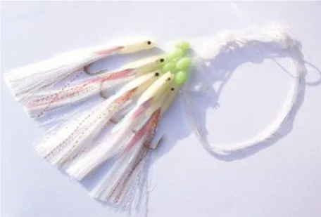 ZESTAW MORSKI 10 2/0 0,60MM WHITE FLUO