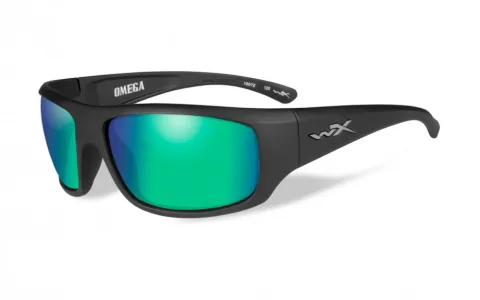 Wiley X Omega Polarized Emerald Mirror Matte Black Frame
