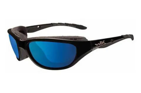 Wiley X Airrage Polarized Blue Mirror Gloss Black Frame