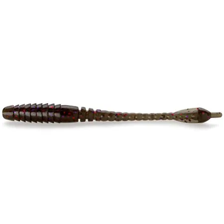 ARW Worm 2” #050 - Green Pumpkin Brown/Red & Purple
